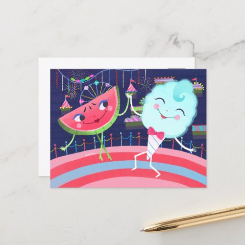 Watermelon and Cotton Candy Dance Postcard