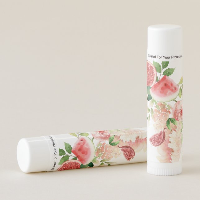 Watermelon and Flowers Flavored Lip Balm (Front)