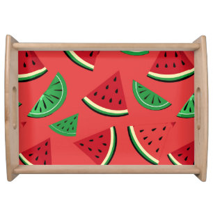Watermelon and lime slices serving tray