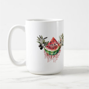 Watermelon and olive leaves- Palestinian Mug