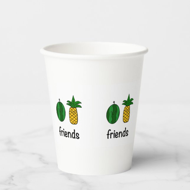 Watermelon and Pineapple Friends Paper Cup (Front)