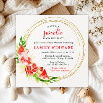 Watermelon and Pomegranate Baby Shower Invitation
