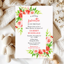 Watermelon and Pomegranate Baby Shower Invitation