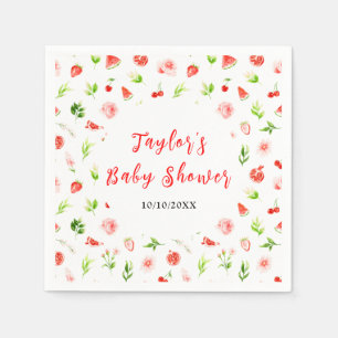 Watermelon and Pomegranate Baby Shower Napkins