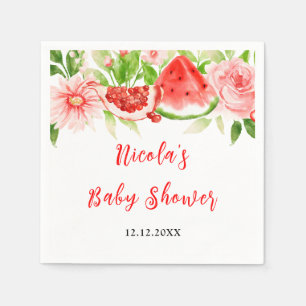 Watermelon and Pomegranate Baby Shower Napkins