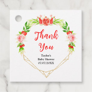Watermelon and Pomegranate Baby Shower Thank You Favor Tags