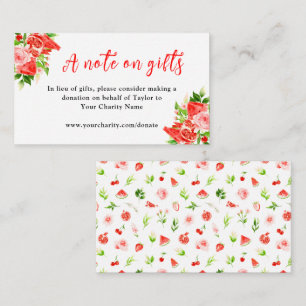 Watermelon and Pomegranate Birthday A Note On Gift Enclosure Card