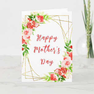Watermelon and Pomegranate Happy Mother's Day Card