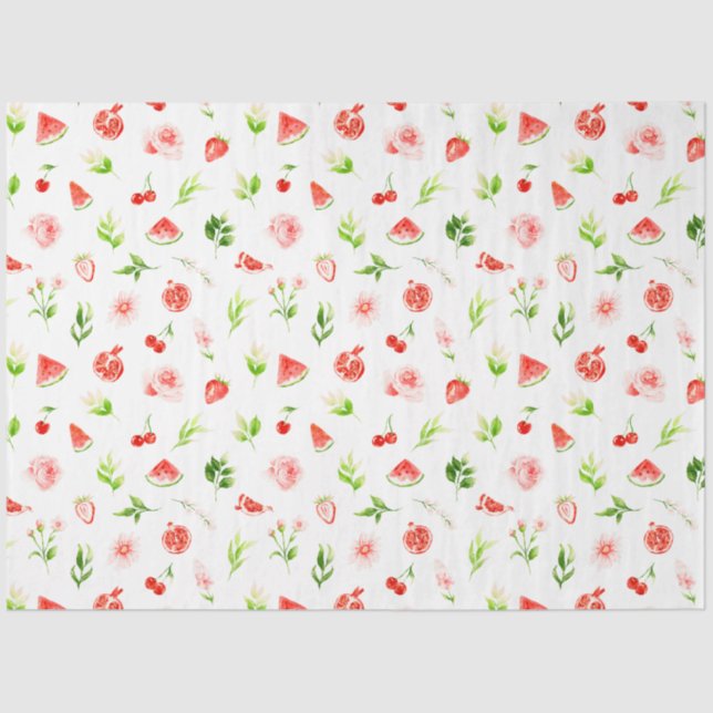 Watermelon and Pomegranate Pattern Tissue Paper (Front)