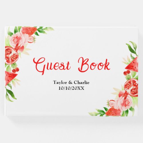 Watermelon and Pomegranate Wedding Guest Book