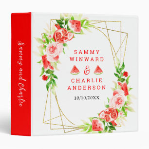 Watermelon and Pomegranate Wedding Photo Album 3 Ring Binder