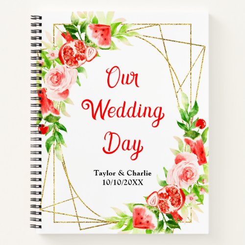 Watermelon and Pomegranate Wedding Planner Notebook