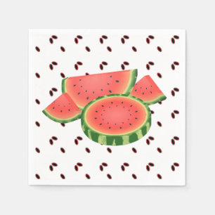 Watermelon and Seeds Picnic Napkins