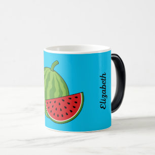 Watermelon and Slice Add Your Name Color Morph Mug