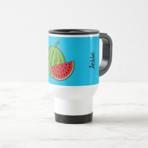 Watermelon and Slice Add Your Name Travel Mug