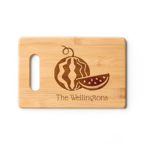 Watermelon and Slice Carving Name Cutting Board
