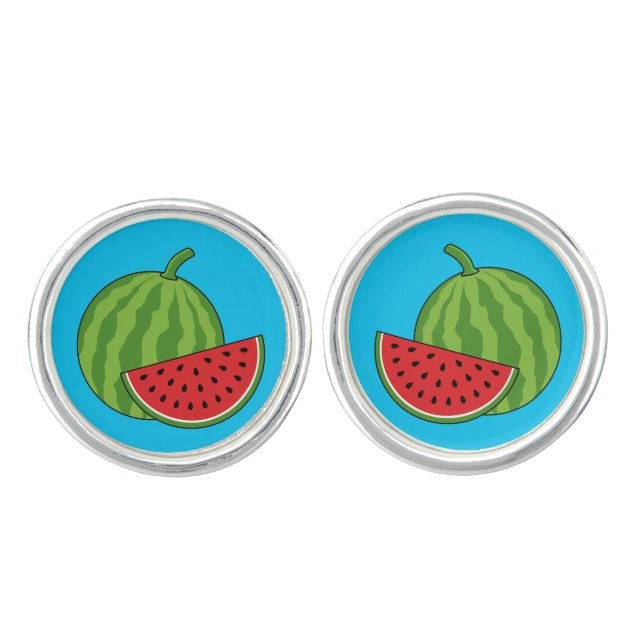 Watermelon and Slice Cufflinks (Front)
