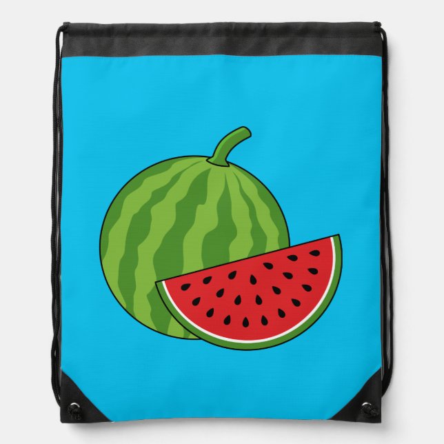 Watermelon and Slice Drawstring Bag (Front)