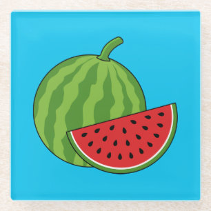 Watermelon and Slice Glass Coaster