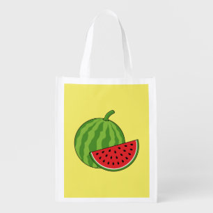 Watermelon and Slice Grocery Bag