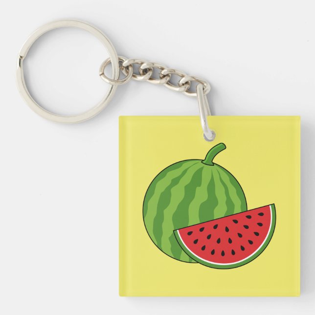 Watermelon and Slice Keychain (Front)