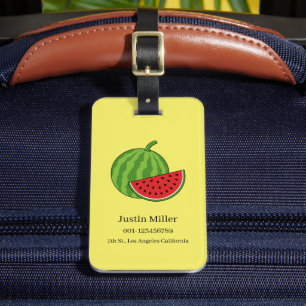 Watermelon and Slice Luggage Tag