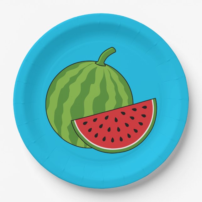 Watermelon and Slice Paper Plates (Front)