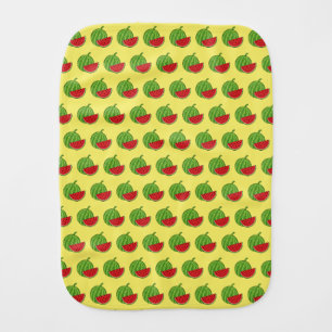 Watermelon and Slice Pattern Baby Burp Cloth