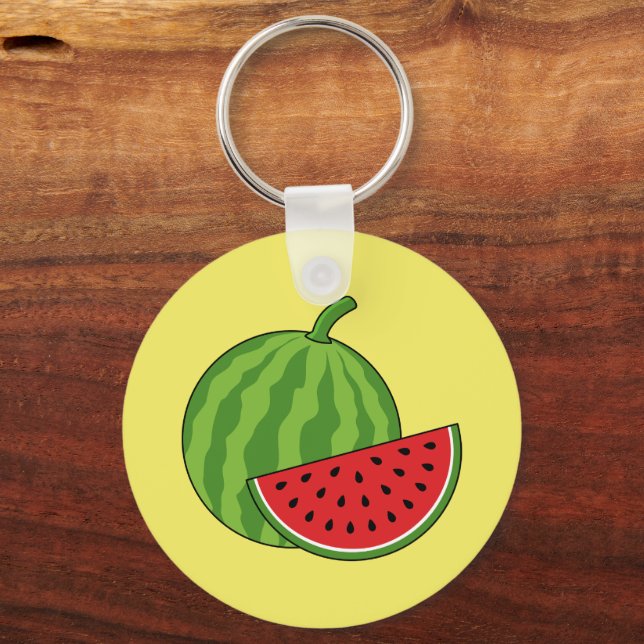 Watermelon and Slice Personalize Keychain (Back)