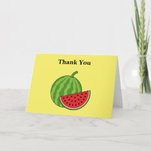 Watermelon and Slice Personalize Letterpress Thank You Card