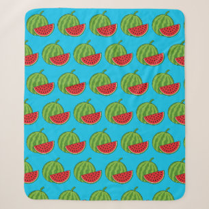 Watermelon and Slice Sherpa Blanket