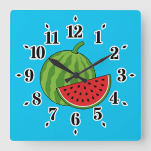 Watermelon and Slice Square Wall Clock