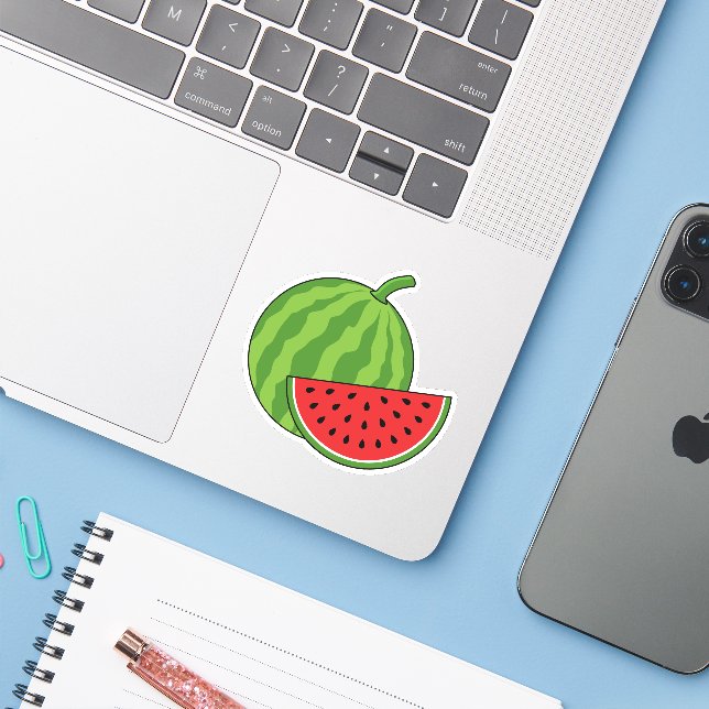 Watermelon and Slice Sticker (Laptop w/ iPhone)