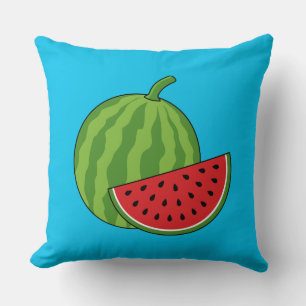 Watermelon and Slice Throw Pillow