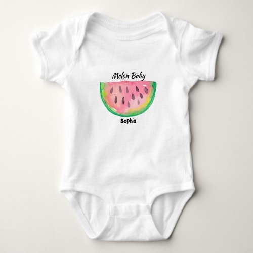 Watermelon Baby Custom Name Baby Bodysuit