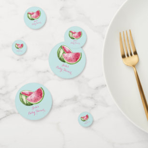 Watermelon Baby Shower Aqua Teal Turquoise Confetti