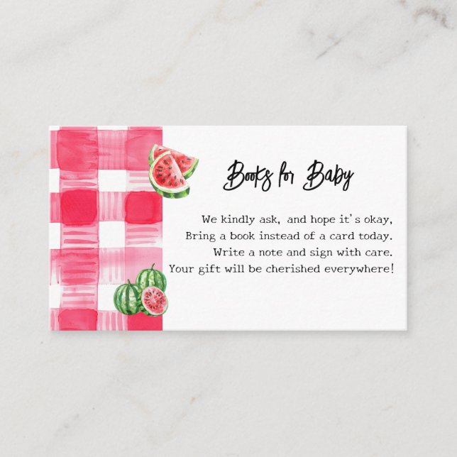 Watermelon Baby Shower Books for Baby Enclosure Ca (Front)