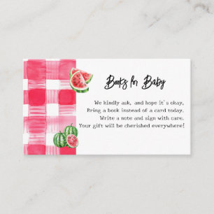 Watermelon Baby Shower Books for Baby Enclosure Ca Card