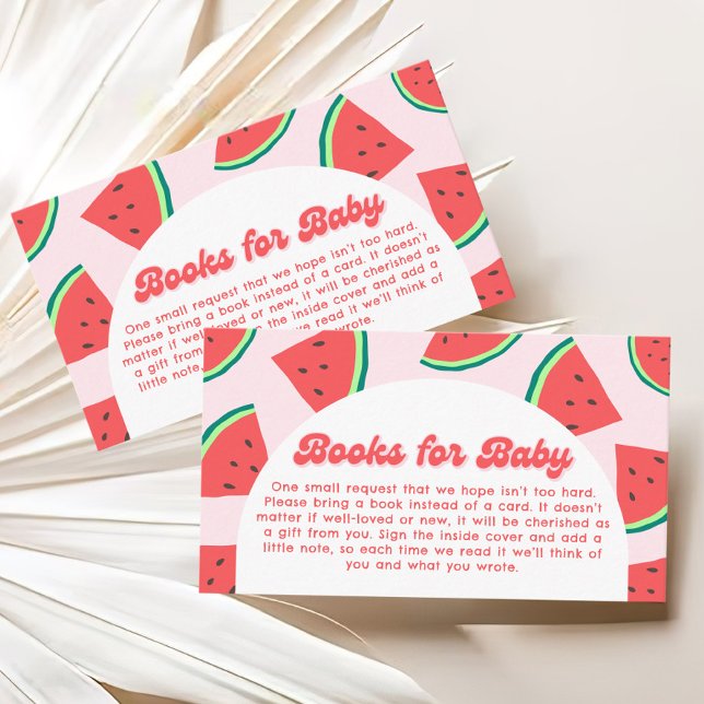 Watermelon Baby Shower Books for Baby Enclosure Card (Creator Uploaded)