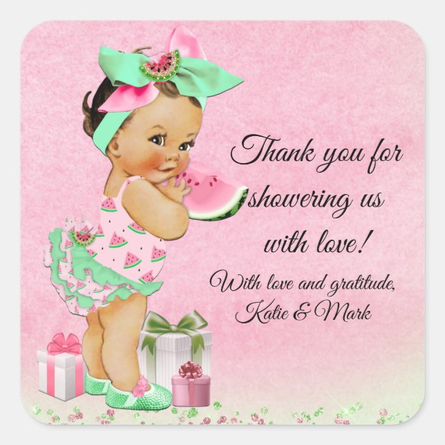Watermelon Baby Shower Favor Stickers (Front)