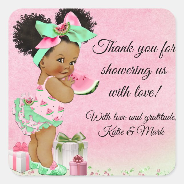 Watermelon Baby Shower Favor Stickers (Front)