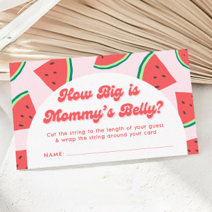 Watermelon Baby Shower How Big is Mommy's Belly Enclosure Card