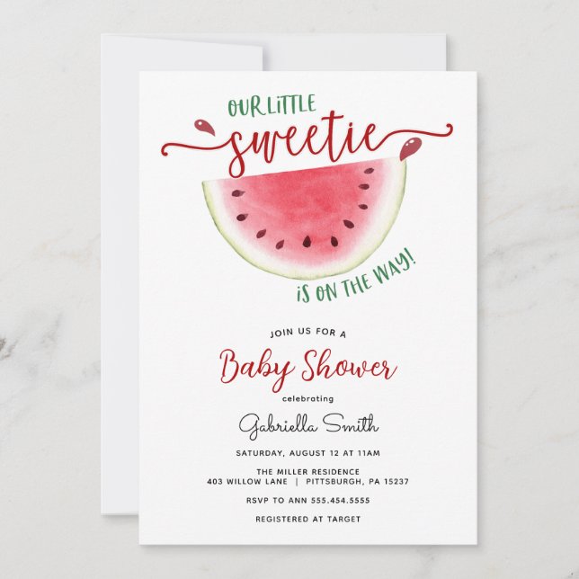 Watermelon Baby Shower  Invitation (Front)