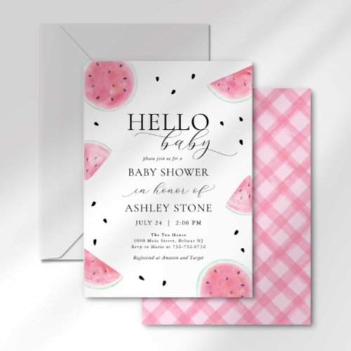 Watermelon Baby Shower Invitation