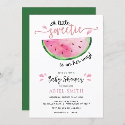 Watermelon Baby Shower  Invitation