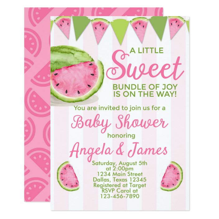 watermelon baby shower invitations