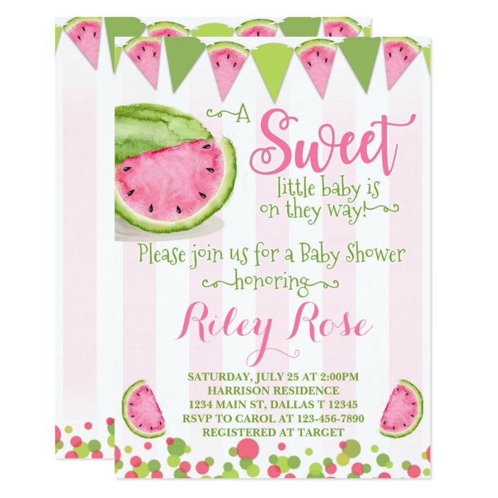 watermelon baby shower invitations