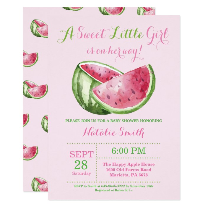 watermelon baby shower invitations