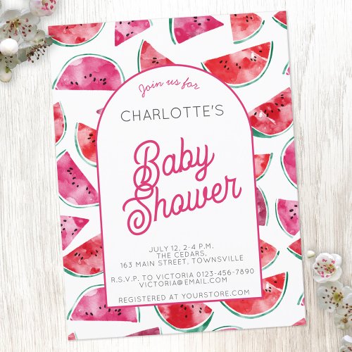 Watermelon Baby Shower Invitation Postcard