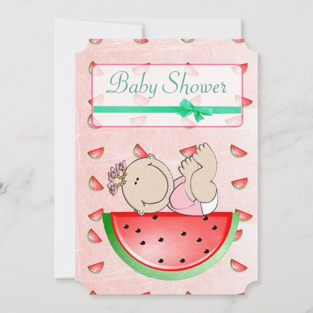 Watermelon Baby Shower Its a Girl  Invitations (Front)